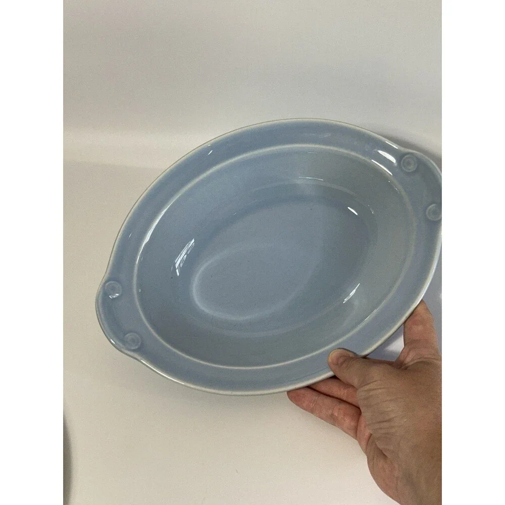 Vintage Luray Pastels Blue Oval Serving Bowl 10 1/8